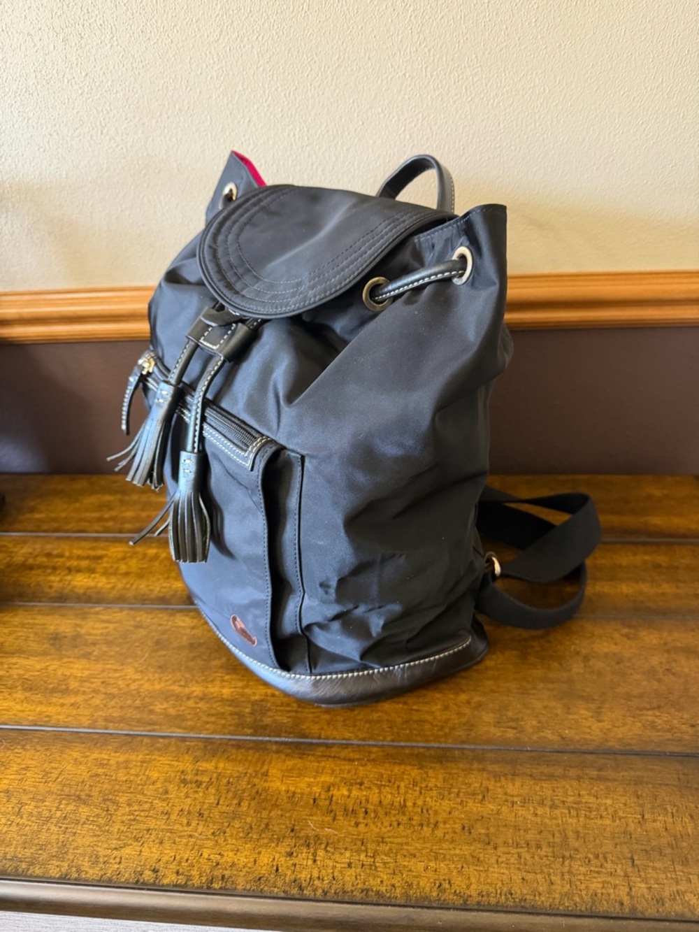 Vintage Dooney & Bourke Murphy Nylon Leather Backpack - Picture 3 of 7